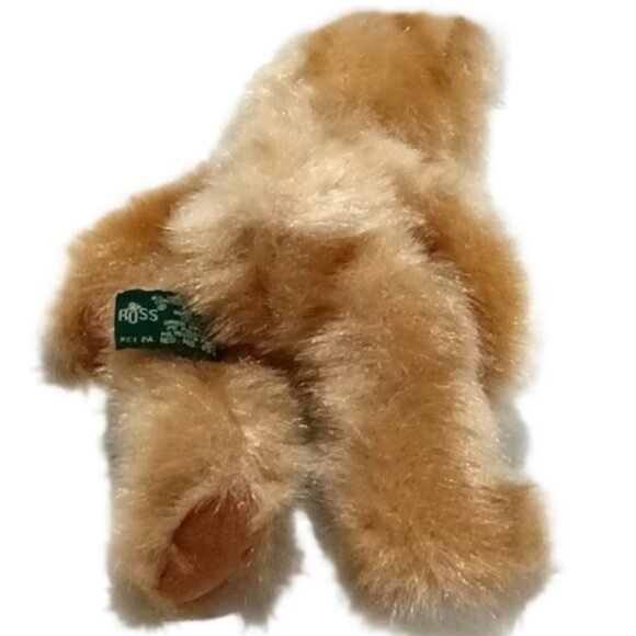 Russ Barrington Bear Silky Soft Curly Hair Plush 10‎ inches Retired w/ Green Bow - Picture 5 of 8